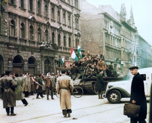 Workers on the streets of Budapest in 1956.